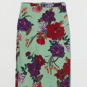 H&M Side-slit Satin Skirt